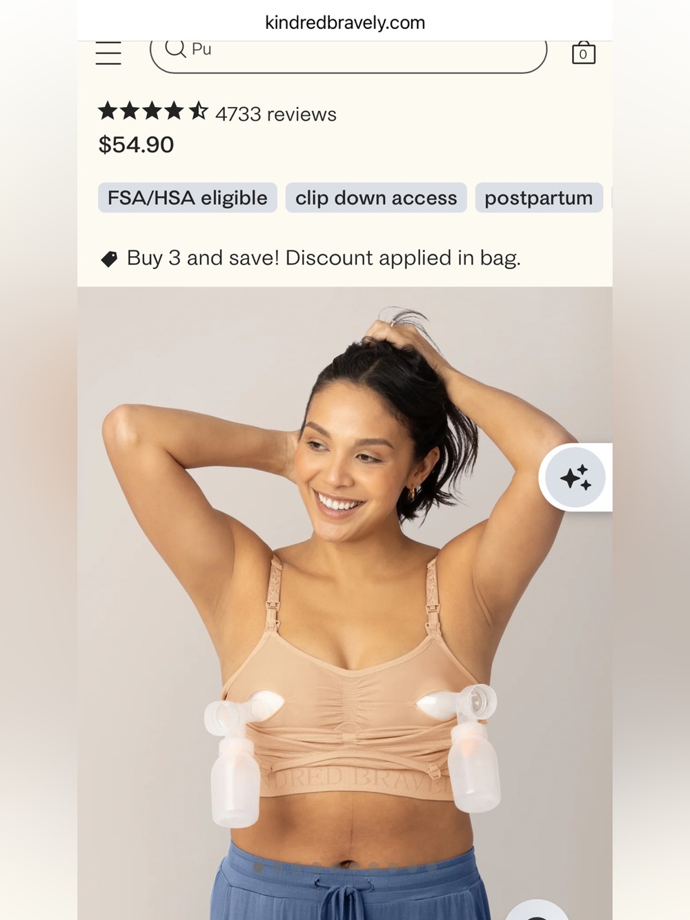 Kindred Bravely Sublime Hands-Free Pumping & Nursing Bra - Nude